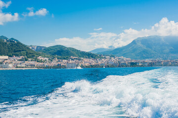 Vacation in Italy. Touristic places, enjoying vacation sun and views. Inspiration Positano, Amalfi coast