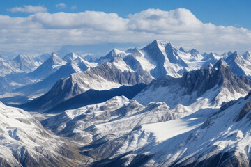 Obraz premium Scenic View of Mountains Against Blue Sky