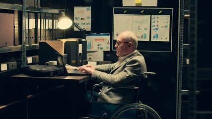 Paralyzed investigator does background check on potential culprit, gathering intelligence from old...