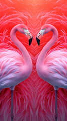 Naklejka premium Flamingo Pattern Background, Texture, Wallpaper, Background, Cell Phone Cover and Screen, Smartphone, Computer, Laptop, 9:16 Format - PNG