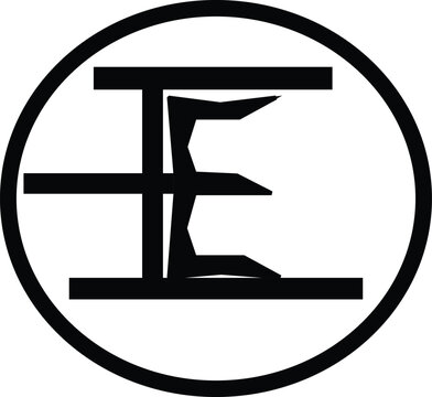E vector logo with white background abstract 