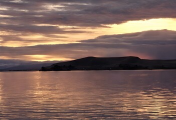 Obraz premium A view of Lake Titicaca in South America