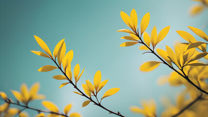 Fototapeta premium Abstract minimalist natural nature background, green leaf, blur. Generative AI