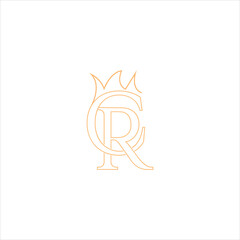 Alphabet CR or RC illustration monogram vector logo template, CR, R, C abstract letters logo monogram

