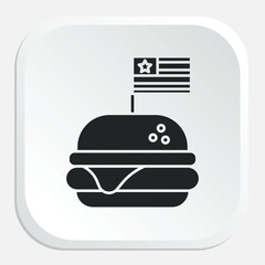 USA Burger Icon - Symbolizing Classic American Fast Food with a Juicy Hamburger