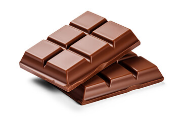 Chocolate bar pieces . cut out on transparent	