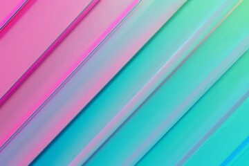 Obraz premium Diagonal stripes in pastel pink, purple, and teal are overlapping, creating a colorful and modern abstract background with a minimalist aesthetic