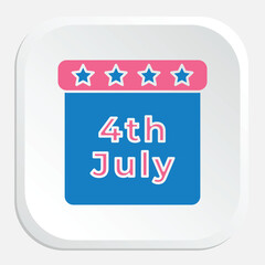 July 4th Icon - Celebrating American Independence Day with Festive Elements
