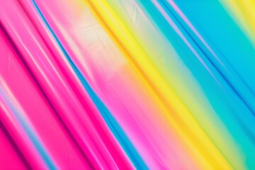Smooth texture of bright diagonal lines in pink, yellow and blue colors creating a modern and dynamic abstract background