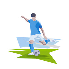 Soccer, football player, abstract geometric flat design vector illustration