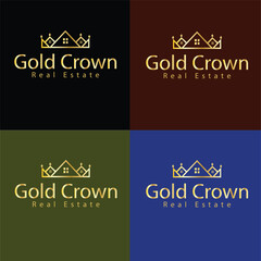 Art & Illustration, Real Estate Logo, Real Estate, Gold  Crown, Real Estate