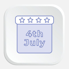 July 4th Icon - Celebrating American Independence Day with Festive Elements