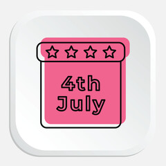 July 4th Icon - Celebrating American Independence Day with Festive Elements