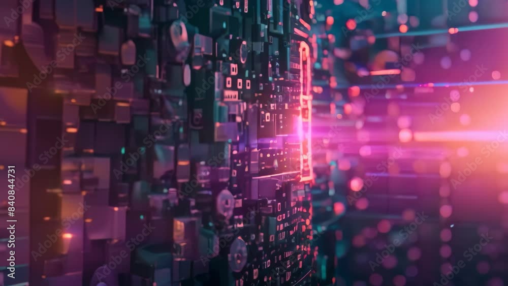 Poster a metallic padlock symbolizing security and encryption against a digital backdrop, a visual metaphor