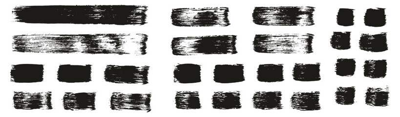 Hand Drawn Flat Paint Brush Thick Straight Lines High Detail Abstract Vector Background MEGA Set 