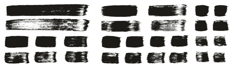 Hand Drawn Flat Paint Brush Thick Straight Lines High Detail Abstract Vector Background MEGA Set 