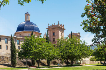 Fototapeta premium Valencia, Spain - 24 March 2024: The chirch Parish of San Miguel and San Sebastian