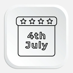 July 4th Icon - Celebrating American Independence Day with Festive Elements
