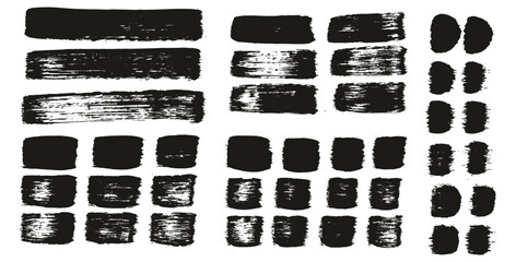Hand Drawn Flat Paint Brush Thick Straight Lines High Detail Abstract Vector Background MEGA Set 