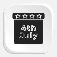 July 4th Icon - Celebrating American Independence Day with Festive Elements
