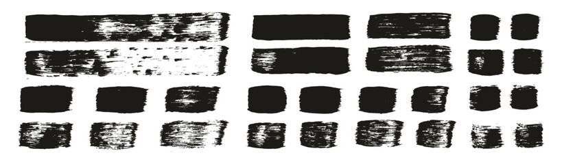 Hand Drawn Flat Paint Brush Thick Straight Lines High Detail Abstract Vector Background MEGA Set 