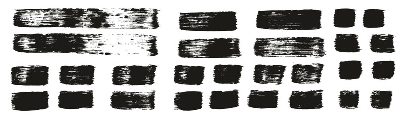 Hand Drawn Flat Paint Brush Thick Straight Lines High Detail Abstract Vector Background MEGA Set 
