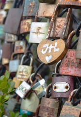 padlocks of love and feelings hanging