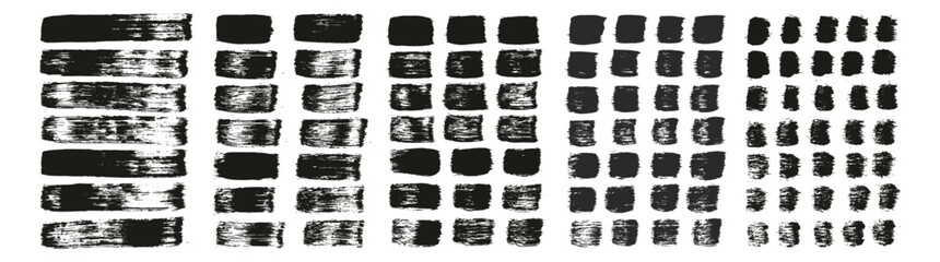 Hand Drawn Flat Paint Brush Thick Straight Lines High Detail Abstract Vector Background MEGA Set 