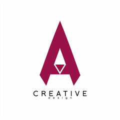 Modern simple letter A logo design with triangle..