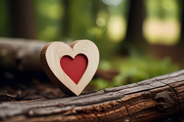 Two wooden hearts shape in the nature for greeting card. Two wooden hearts shape in the nature for greeting card - love, romantic
