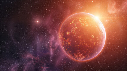 Obraz premium glowing planet in space