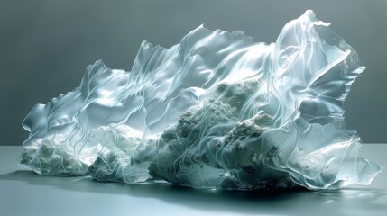 Obraz premium Depict torn plastic wrap with a combination of opaque and