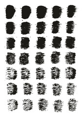 Hand Drawn Flat Paint Brush Thick Straight Lines High Detail Abstract Vector Background Set 