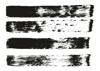 Hand Drawn Flat Paint Brush Thick Straight Lines High Detail Abstract Vector Background Set 