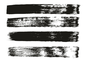 Hand Drawn Flat Paint Brush Thick Straight Lines High Detail Abstract Vector Background Set 