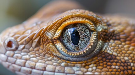 Naklejka premium Lizard close up eye portrait. Reptile animal nature photo exotic pet macro