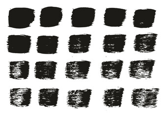 Hand Drawn Flat Paint Brush Thick Straight Lines High Detail Abstract Vector Background Set 