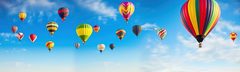 Fototapeta premium hot air balloon portrait with amazing blue sky background