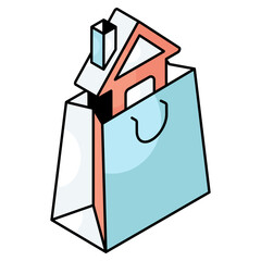 Creative design icon of home shopping