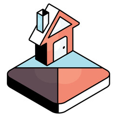Editable design icon of home building 