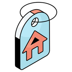 A creative design icon of home tag