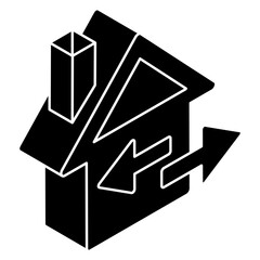 Editable design icon of home building 