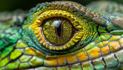 Fototapeta premium Lizard close up eye portrait. Reptile animal nature photo exotic pet macro