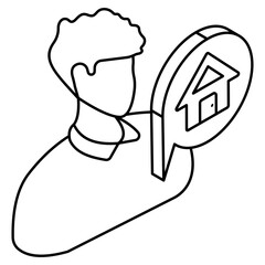 A flat design icon estate agent 