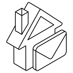 A flat design icon of property mail