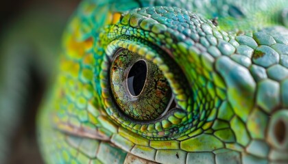 Obraz premium Lizard close up eye portrait. Reptile animal nature photo exotic pet macro