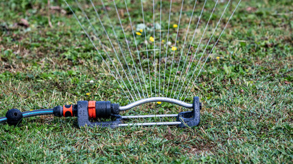 Sprinkler for watering  of lawn and garden, drought prevention