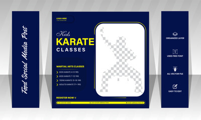 Karate social media post martial arts flyer karate school,Kids Taekwondo practice,