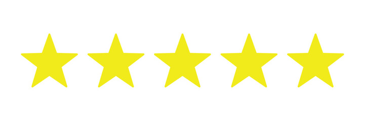 Fototapeta premium Set of five star icon collection. Yellow and black star symbol. Vector Illustration.