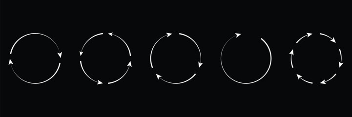 Set of Refresh and reload arrow icon collection. Sync arrows set. Vector illustration.